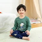 Одежда для маленьких мальчиков, Детская Пижама, комплекты осенне-зимней детской хлопковой одежды для сна, пижамы с длинными рукавами для мальчиков 4, 6, 8, 10, 12 лет