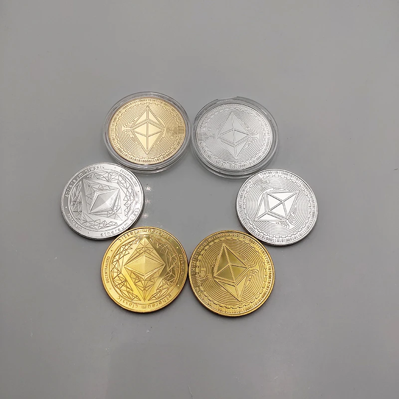 Юбилейная коллекция монет эфириум виртуальный эфир Биткоин ETH золотой