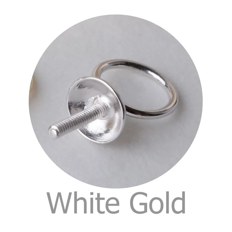 White Gold 18K Золотой соединительный элемент для кулона бисера крышка окуня и Закрытое кольцо прыжка, 18 карат Твердые 18ct Висячие серьги и кулон найти - Цвет: White Gold