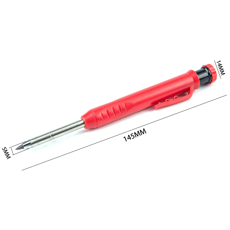 Solid Carpenter Pencil Set With 7 Refill Leads Built-in Sharpener Deep Hole Mechanical Marker Marking Pen Tool Sets | Канцтовары для