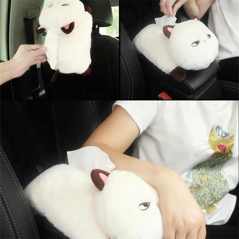 Napkin Cat Tissue Box Car Holder Cute Cartoon Seat Back Hanging Container For Handkerchiefs | Автомобили и мотоциклы