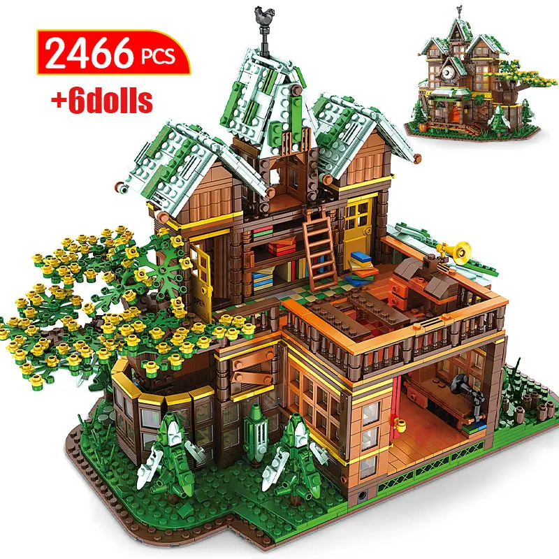 

2466pcs City Street View Time Room Tree House Model Building Blocks Moc DIY Figures Bricks Sets Toy for Children Gifts