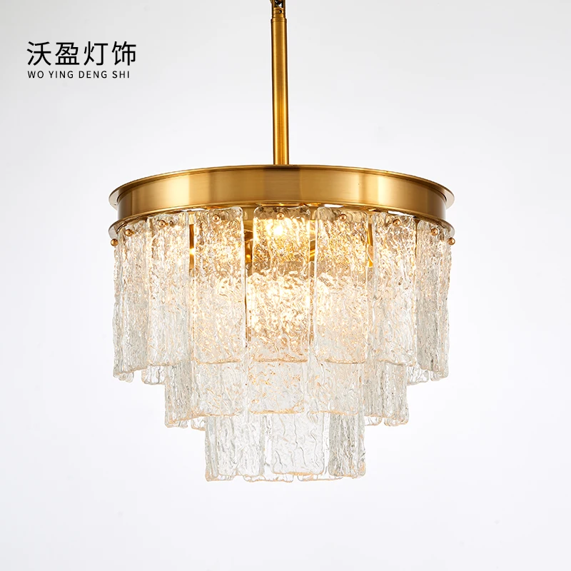 

Postmodern creative glass dining room chandelier Nordic bedroom living room designer personality simple and light luxury lamps