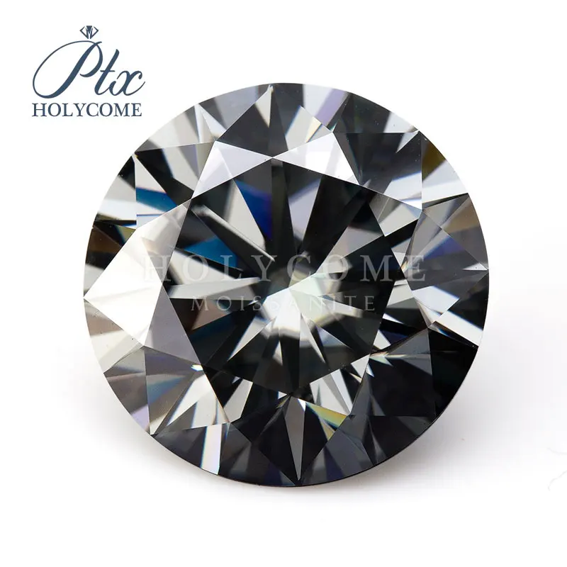 Свободные драгоценные камни отличного качества moissanite 3ct 9 мм темно серый круглый
