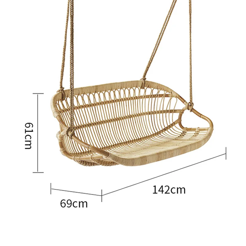 Кресло ручной работы из ротанга двойная подвесная корзинка на стул | Мебель