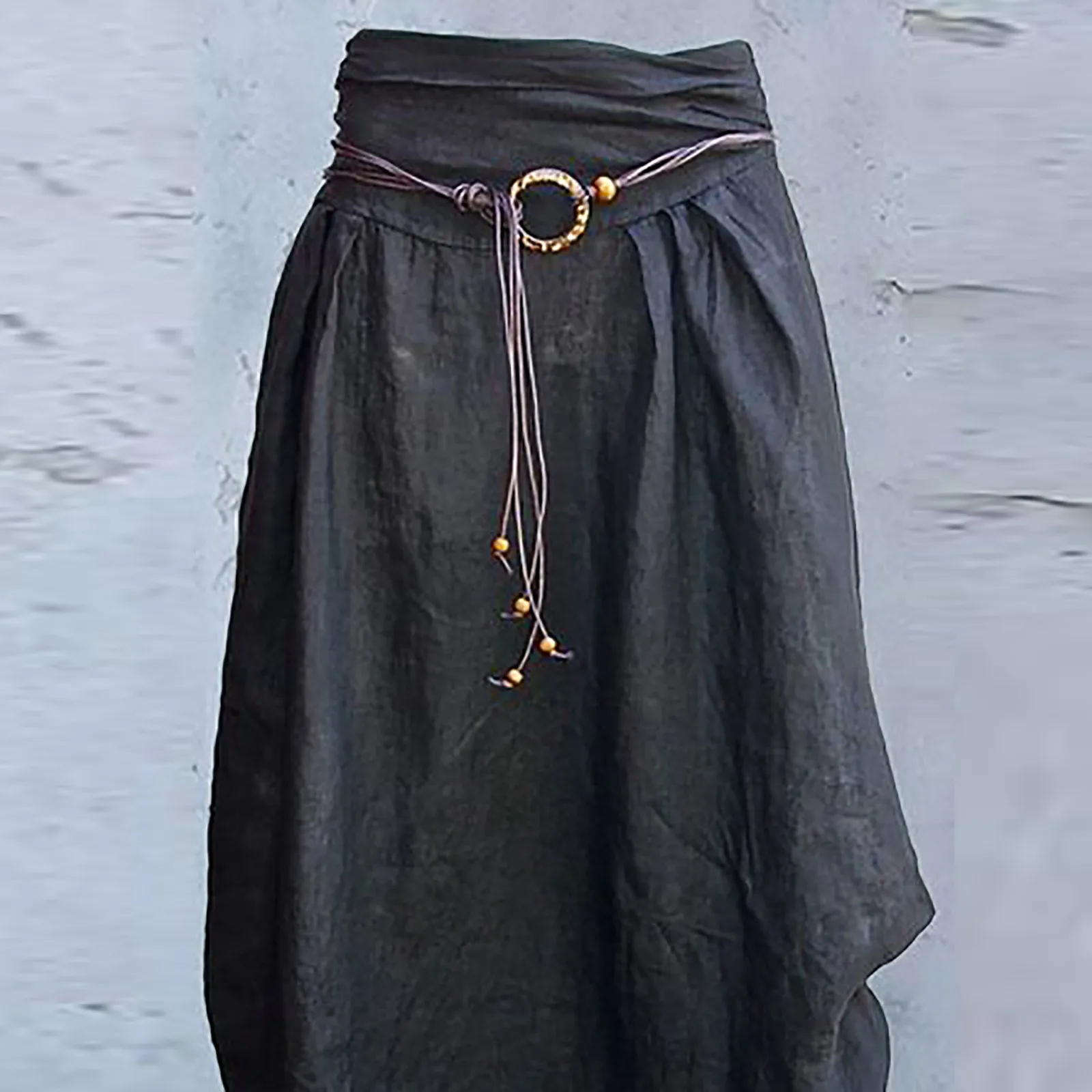 

Patchwork Skirt Women 2021 Summer A-line Midi Skirts Casual Solid Loose Bottoms Ladies Zipper High Waist Skirts Plus Size
