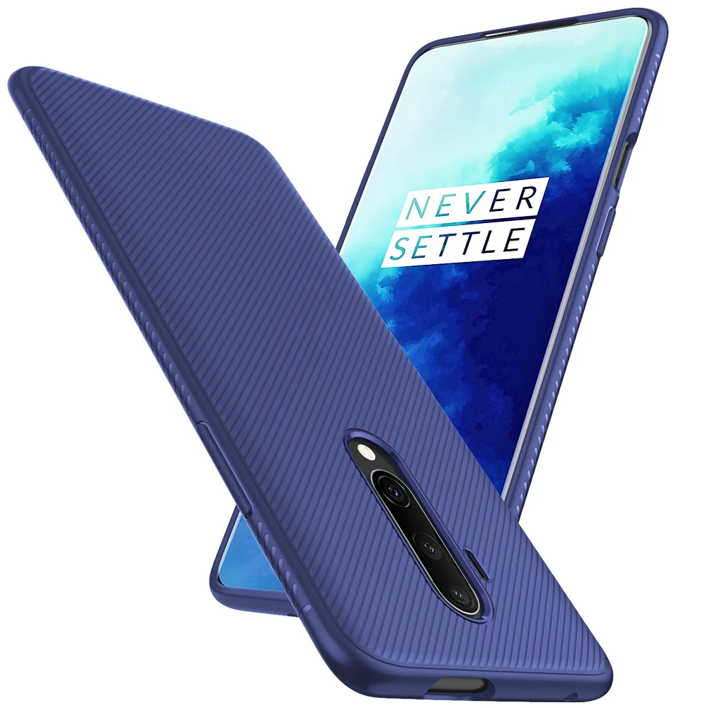 Мягкий силиконовый чехол GKK из ТПУ для Oneplus 7T Pro матовый Плетеный твиловый 1 +
