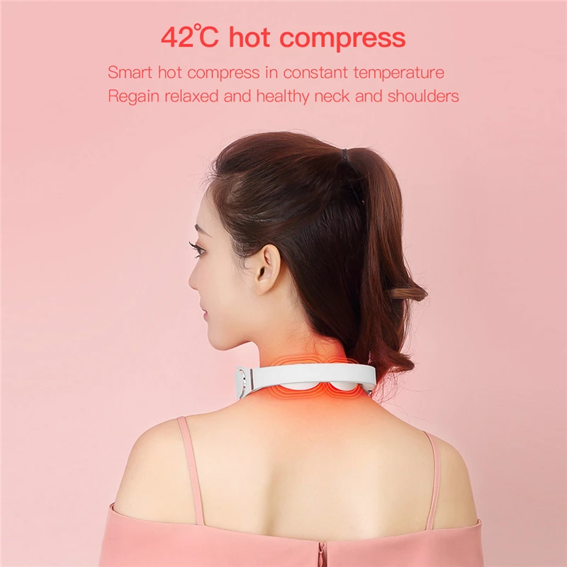 Умный Электрический импульсный массажер для шеи беспроводной тепловой шейный