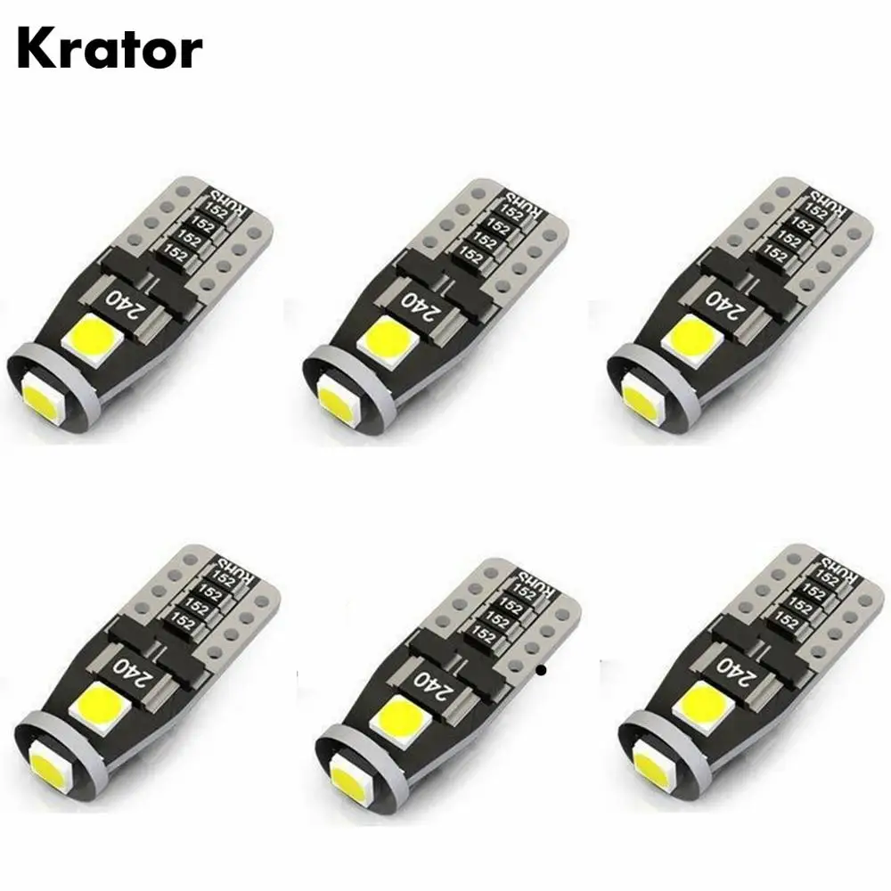 Лампы для номерного знака автомобиля Krator 6 шт. цвет белый Canbus T10 3SMD 3030 194 168 |