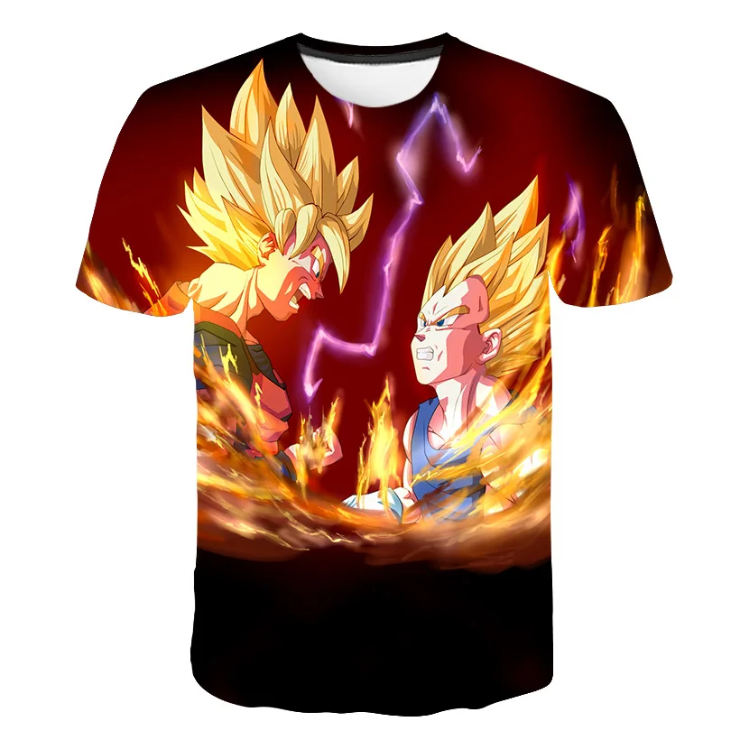 

Summer Fashion Tees New Children Fashion Cool T-shirts Anime 3D Printing Kids Goku Casual Short-sleeved Shirts Teenagers Clothes