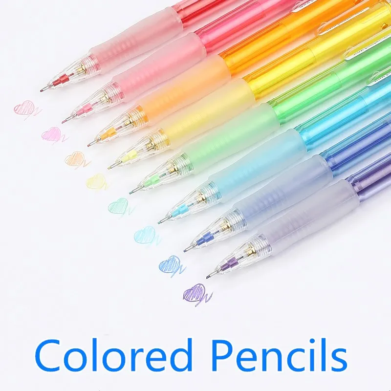 

Erasable color automatic pencil pupils coloring and filling hand-painted note pencil 0.7mm cute school supplies