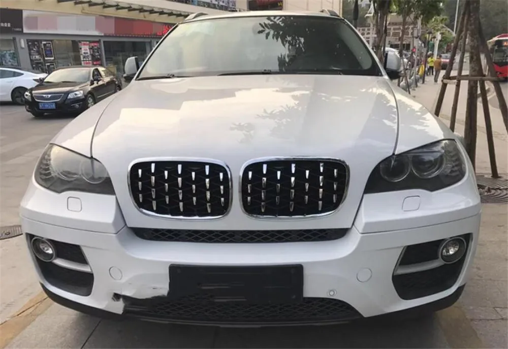 Для BMW X5 E70 X6 E71 Алмазная решетка Метеор стиль передний бампер Стайлинг