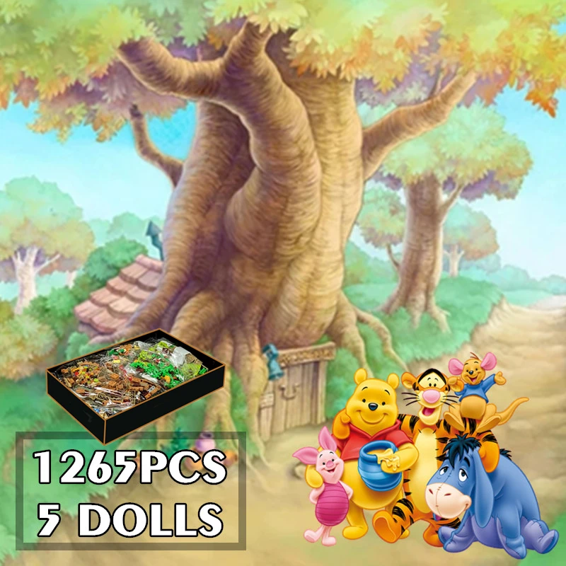 2021 New IN STOCK 1265PCS Winnie The Pooh Tree House Bear Building Blocks Bricks Toys for Kids Children Birthday Gifts 21326 | Игрушки и