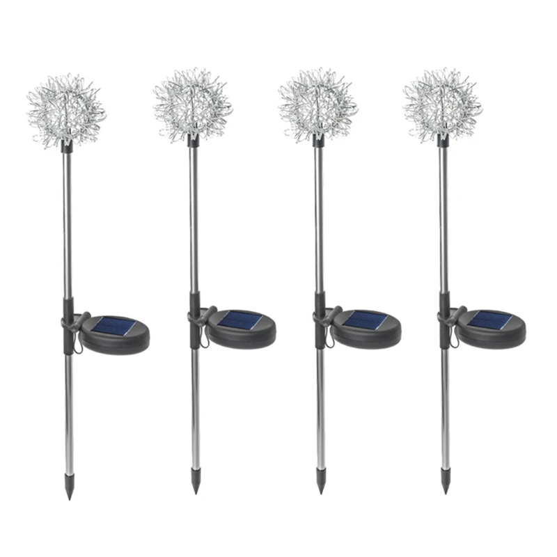 

896B Solar Dandelion Garden Lamp 4Pack Outdoor Waterproof Decorative Stake Lamp Landscape Lamp for Garden Wedding Party Decor