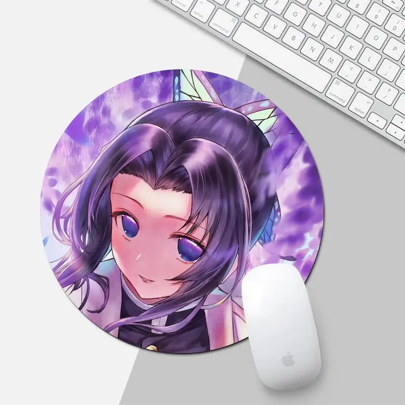 

Demon Slayer cartoon Locking Edge Mouse Pad Game Game Office Work Round Mouse Mat pad XL Non-slip Laptop Cushion mousepad