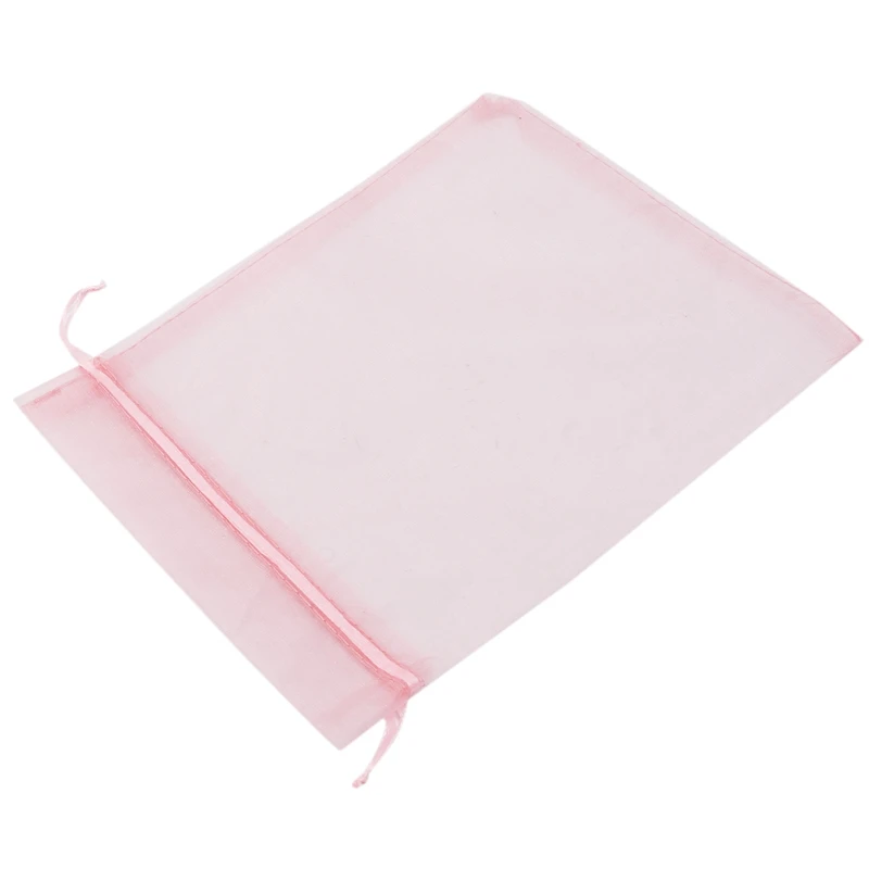 100Pcs Large Organza Bags Blush Pink 17X23 Cm Mesh Gift Drawstring Jewelry Pouches For Christmas Wedding | Дом и сад