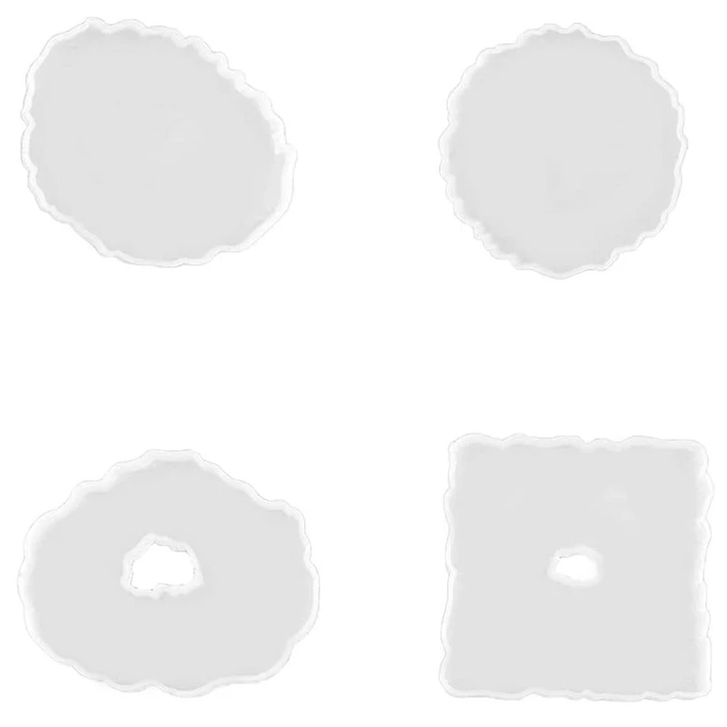 

Coaster Resin Molds Irregular Silicone Epoxy Resin Molds Agate Resin Molds for DIY Crafts Coasters Mats Home Decor, 4PCS