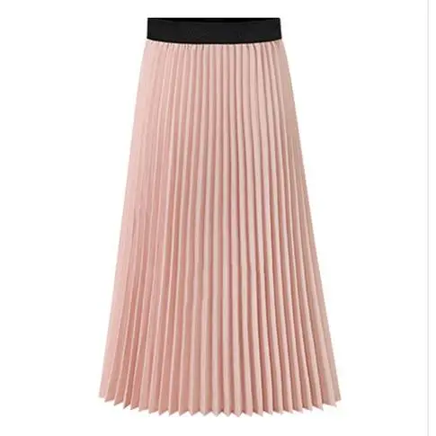 Clobee Женская юбка весна осень 2020 Ретро высокая талия плиссированная однотонная до