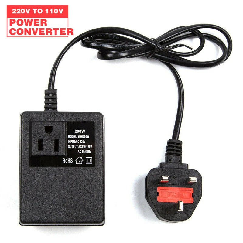 

New 220V To 110V Power Supply Plug Step Down Voltage Transformer Converter UK