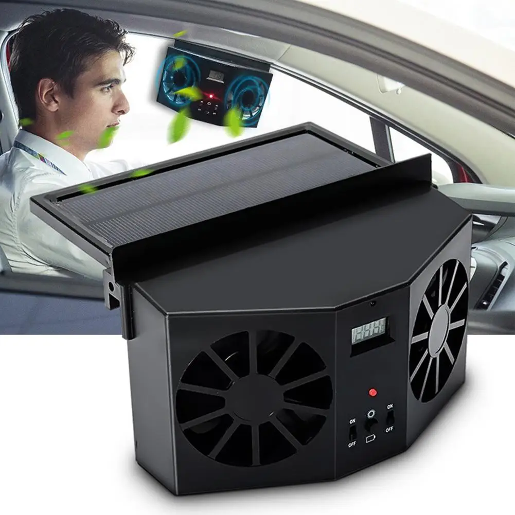 

Double motor design Car Auto Solar Fan Window Cooling Air Vent Vehicle Ventilation System Radiator Car Accessories