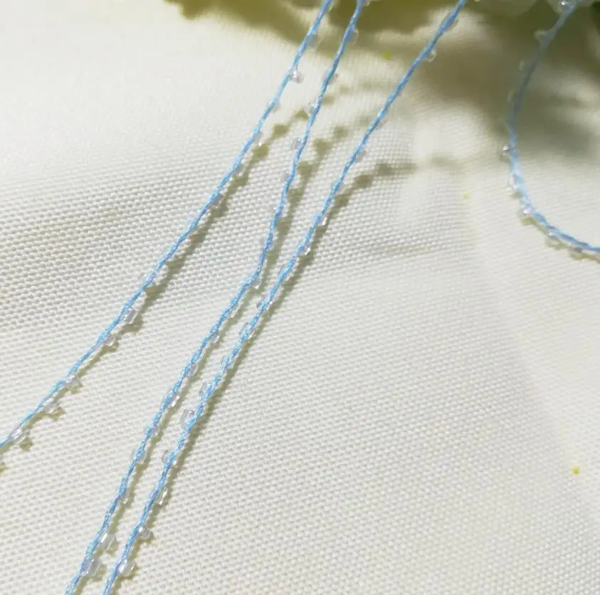 1 м новейшие кружева хрустальные бусины синие блестки ткань Сделай Сам шитье