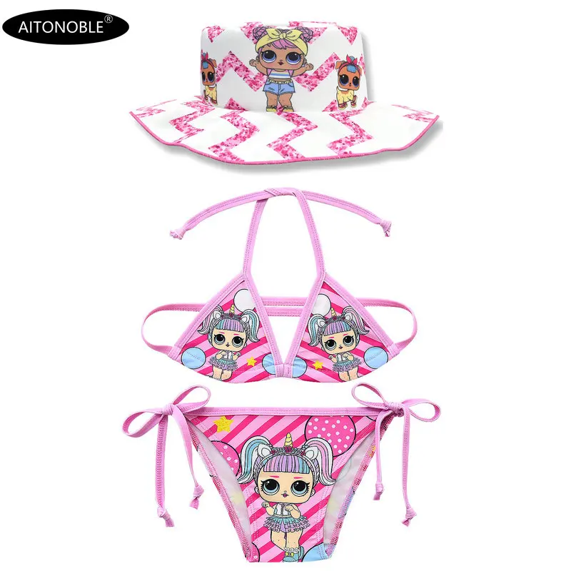 Aitonoble/Новинка года; детский купальник; комплект бикини для девочек; костюм принцессы-сюрприз; комплект из двух предметов; Детские купальники для кукол