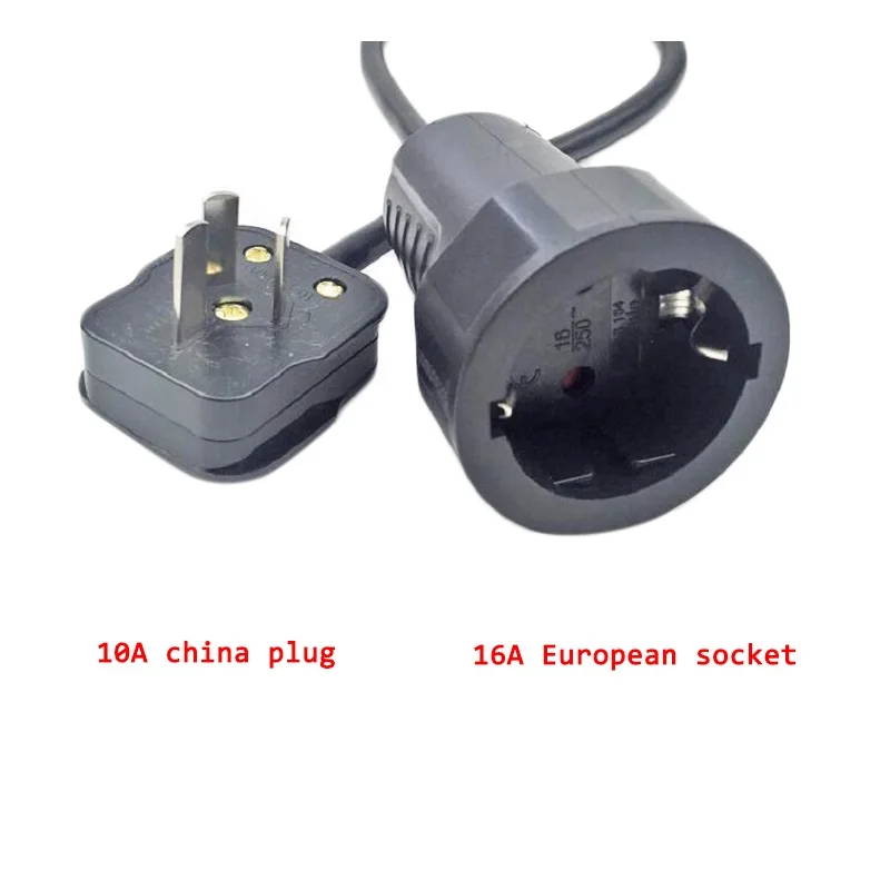 10A China plug black Европейская стандартная розетка в Китай вилка преобразования CN бытовая техника вилка в ЕС розетка адаптер питания удлинитель - Цвет: 10A China plug black