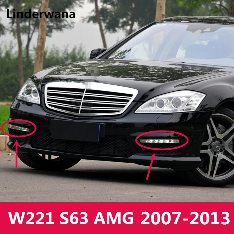 O для Mercedes Benz W221 S63 AMG 2007-2013 Светодиодный Противотуманные фары DRL дневные ходовые