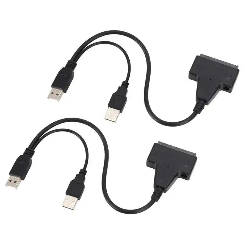 

2Pcs Convert Cable USB 2.0 SATA 7 + 15Pin Adapter for 2.5 inch SSD/Hard Drive 480Mbps Convert Cable Hard Disk Adapter