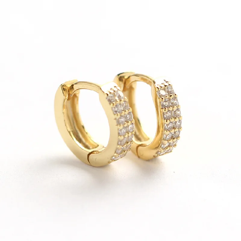 Двухрядные серьги из стерлингового серебра 925 пробы циркониевое кольцо для ушей