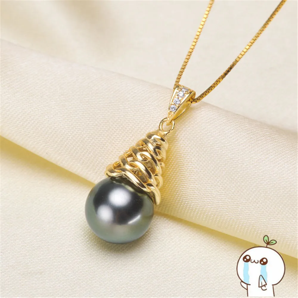 925 покрытый серебром женский кулон с жемчугом или круглым бисером полукрепление