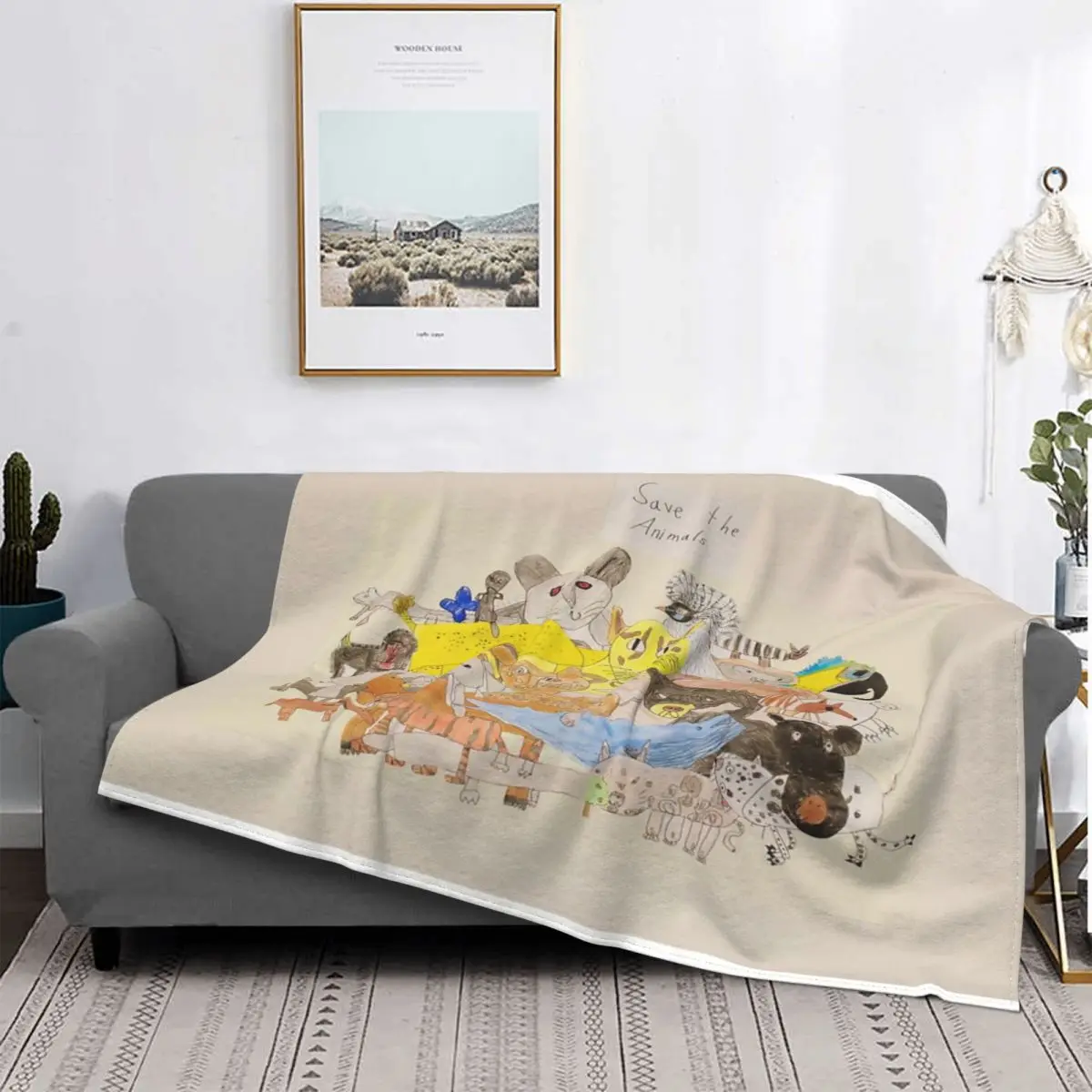 

Manta a cuadros de animales en peligro de peligro, edredones de cama, manta de lana a cuadros de Anime, mantas para cama
