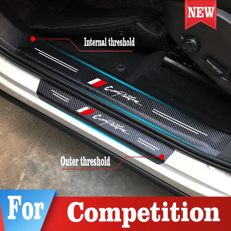 

For Mitsubis Competition Car Stickers Door Sill Trunk Threshold Guard Scuff Guard Plate Guard Pedal Cover Trim Accessories