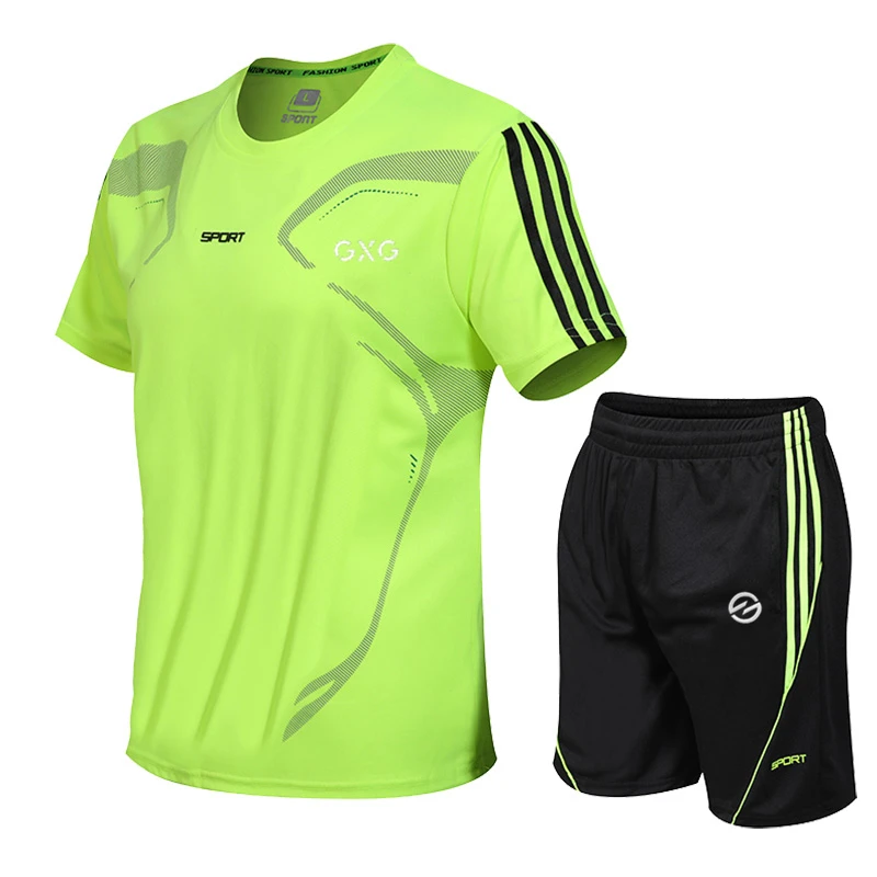 

2021 summer fashion casual brand men's suit sportswear sportswear track suit men's sportswear short-sleeved T-shirt 2-piece set
