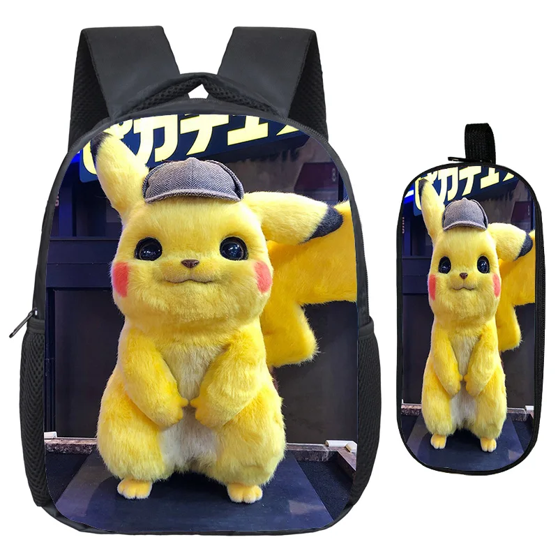 12 Pokemon Detective сумка Пикачу Детский рюкзак отличное качество печати узор детский сад рюкзак+ школьная юбка-карандаш - Цвет: 12