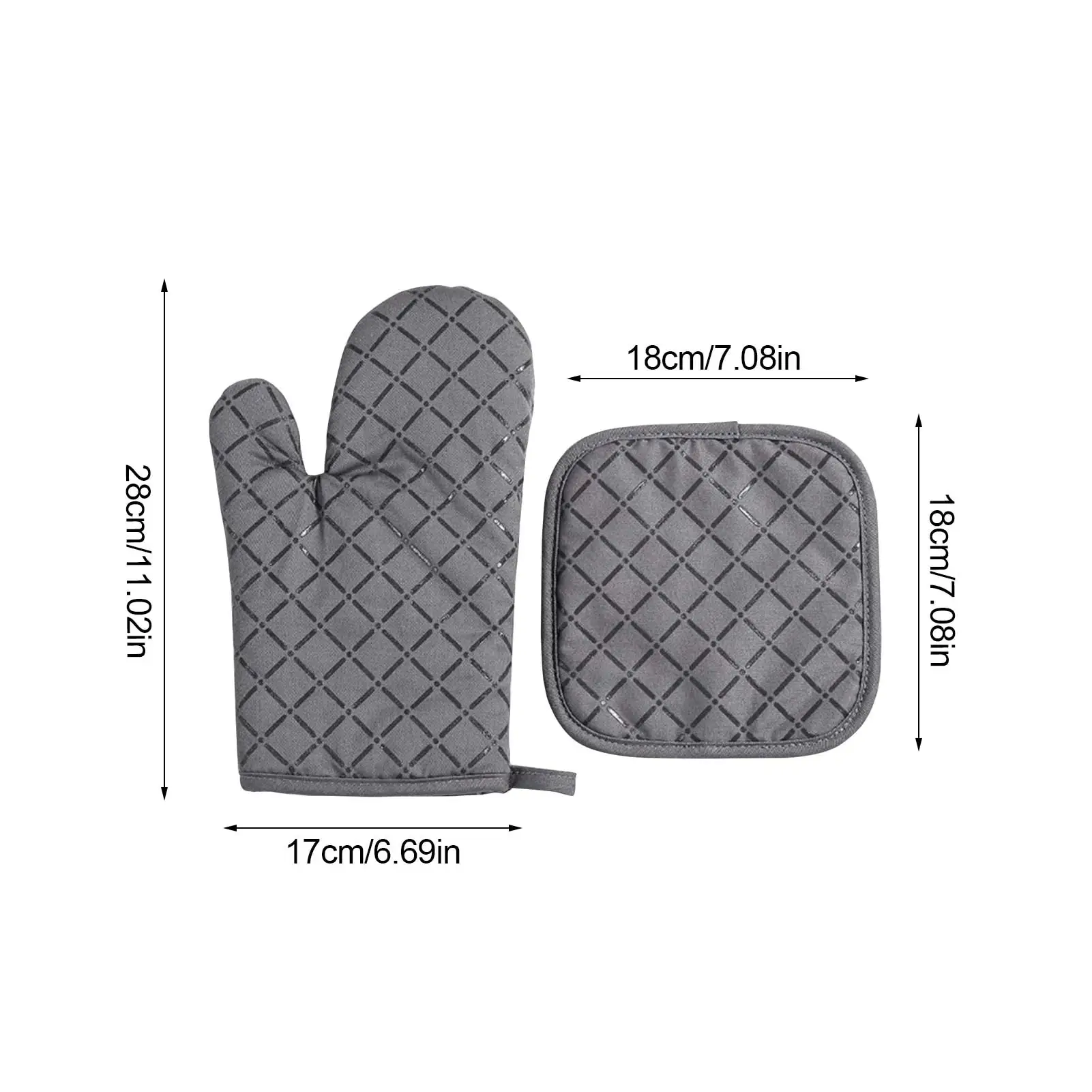 

2pcs Microwave Oven Gloves Sets Silicone Cotton Anti-scalding Heat-Insulating Gloves Baking Glove Mitten