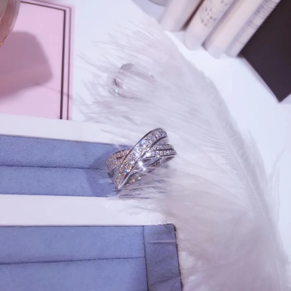 

YKD209 925 Для женщин кольцо Роскошные обручальные кольца инкрустация Цирконом