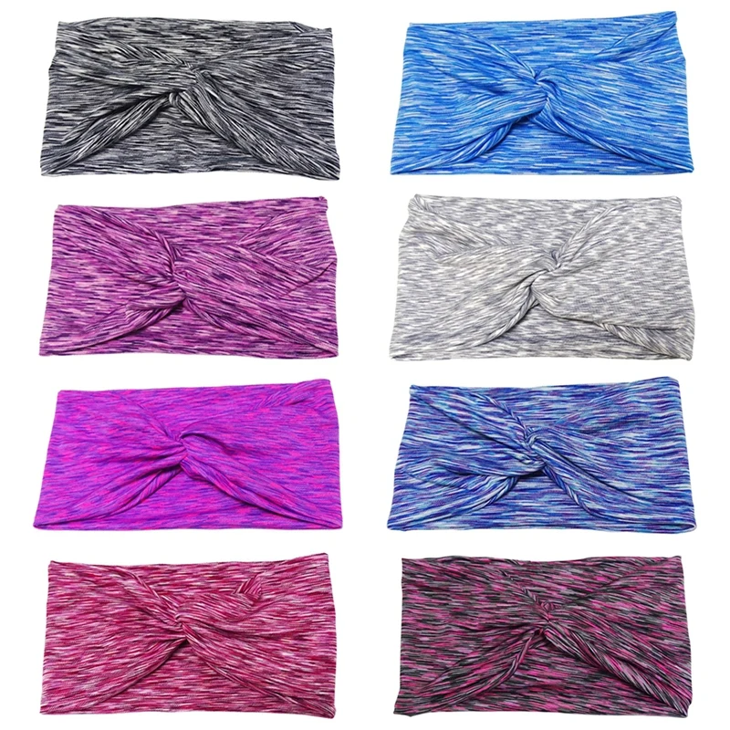 

Women Sports Running Yoga Sweatband Non-Slip Headband Twist Stretch Hairband Absorbent Sweat Headscarf Elastic Turban