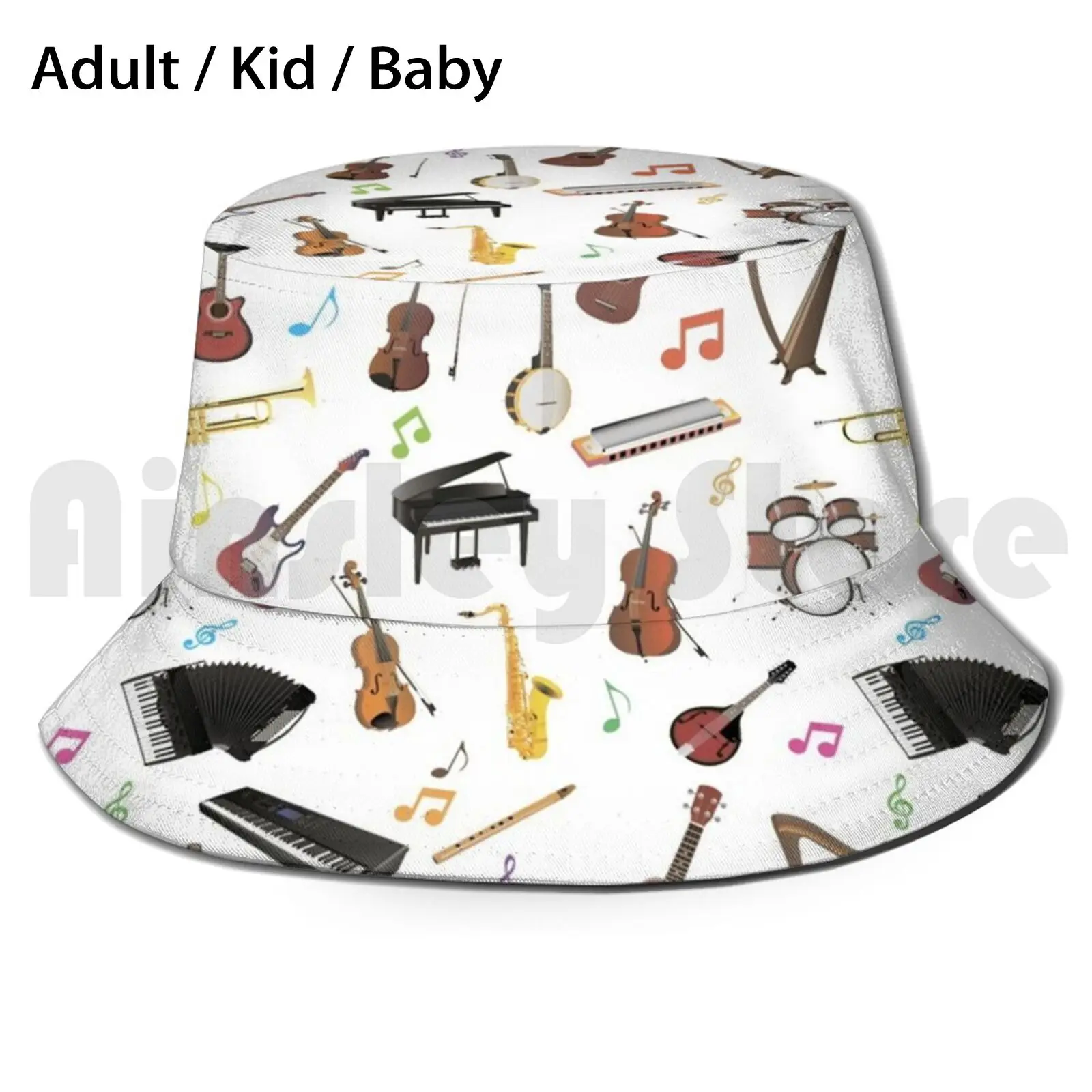 

Различные музыкальные инструменты Солнцезащитная шляпа складные УФ-защита Музыкальные инструменты узор музыкальная группа классическая ...