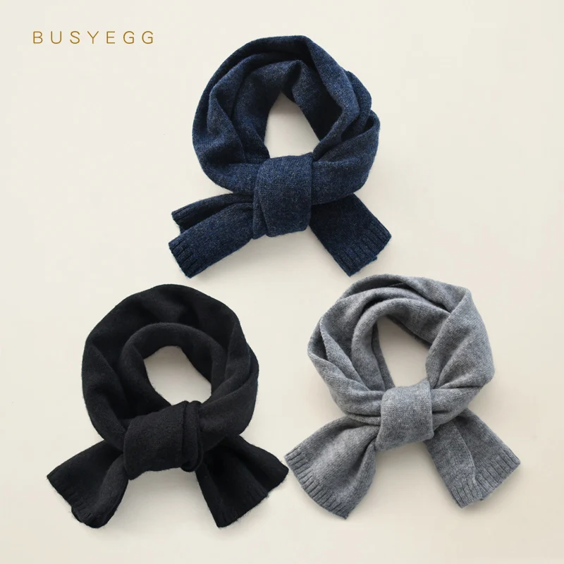

luxury cashmere grey scarves kids children unisex small long scarf knits wool winter warm boys girls black scarfs autumn