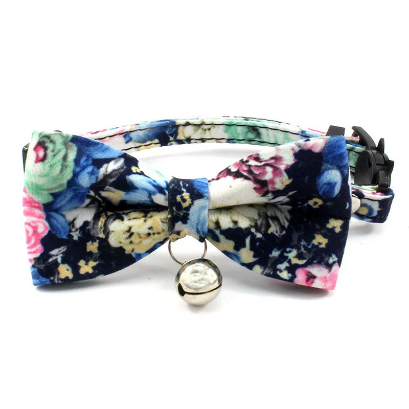 Ошейник для питомца безопасная пряжка Медный ошейник собаки тканевый бант