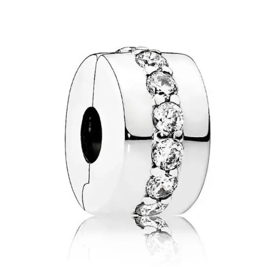 

Подвеска из настоящего серебра 925 пробы, сверкающая блестящая дорога с хрустальными зажимами, бусины подходят для браслетов и ожерелий pandora,...