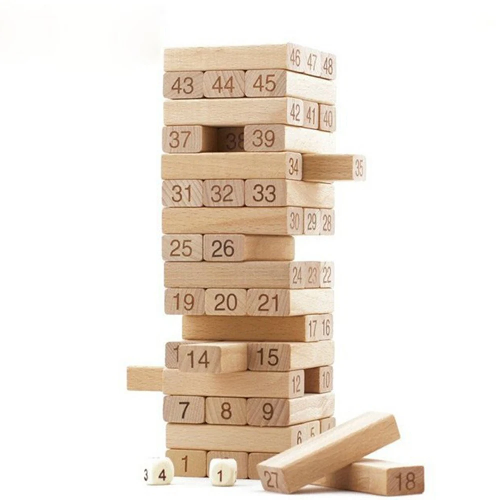 54 шт./компл. креативные детские цифровые многослойные деревянные блоки пазлы