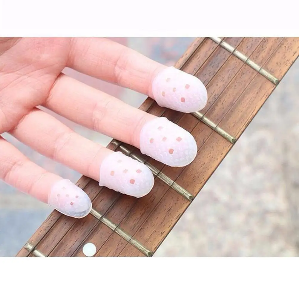 5 stücke finger abdeckung anti slip hände mantel relief spielen schmerzen handschuhe für ukulele elektrische akustische gitarre saiten