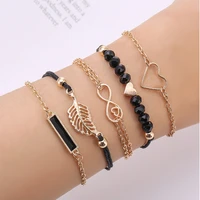 mixed styles women bracelets bangles sets female wrist jewelry lightning initials circel starfish compass elephant simple gift