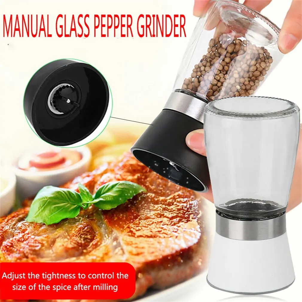 

Manual Pepper Salt Spice Mill Grinder Glass Creative Home Kitchen Accessories Spice Containerstainless Steel MILLS