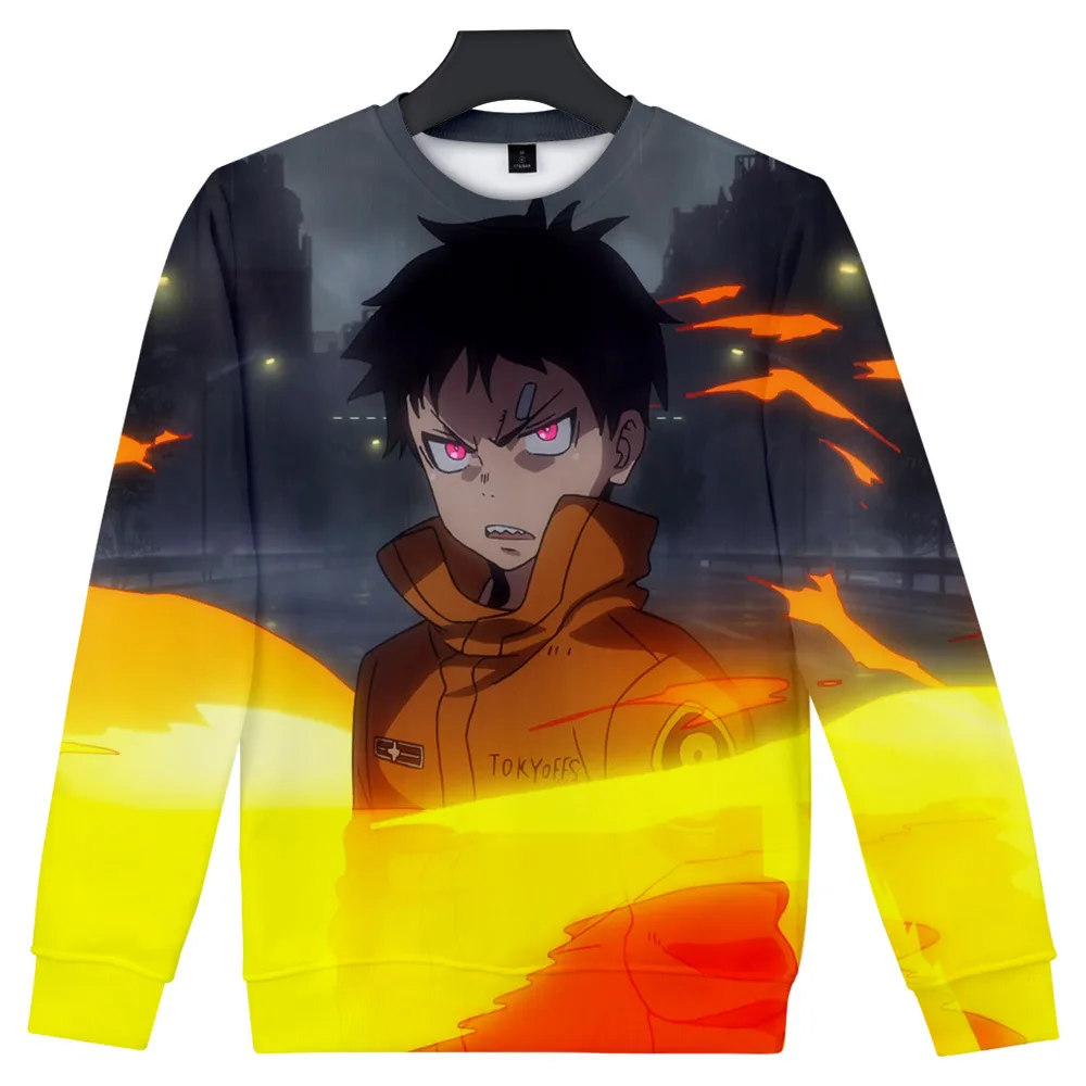 

Anime Enen No Shouboutai Fire Force Shinra Kusakabe Cosplay Costume Fire Brigade 3D Hoodie Men Crewneck Sweatshirt Streetwear