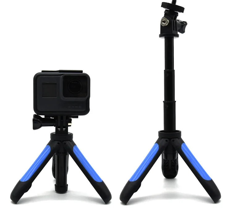 blue Мини штатив для селфи выдвижной монопод для Gopro Hero 6 5 4 3+ SJCAM Xiaomi YI 4k eken camera - Цвет: blue