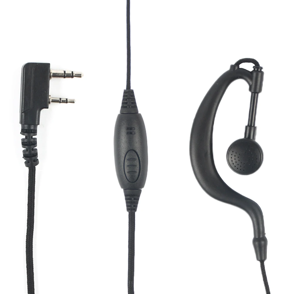 

YiNiTone New TK plug Black 2 PIN Radio Headset Braided Rope Earpiece for Baofeng UV-5R BF-888S KENWOOD TYT Quansheng earpiece