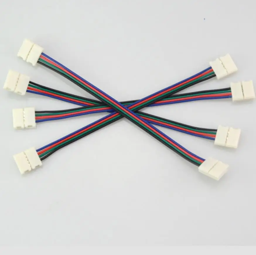 4 контактная RGB Женская Светодиодная лента с двойным разъемом кабель зажимом